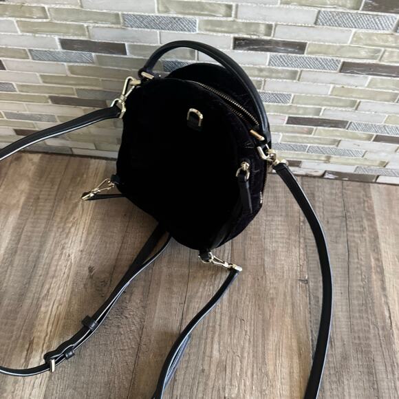 Kate Spade Briar Lane Black Quilted Velvet Mini Convertible Backpack. main image 5